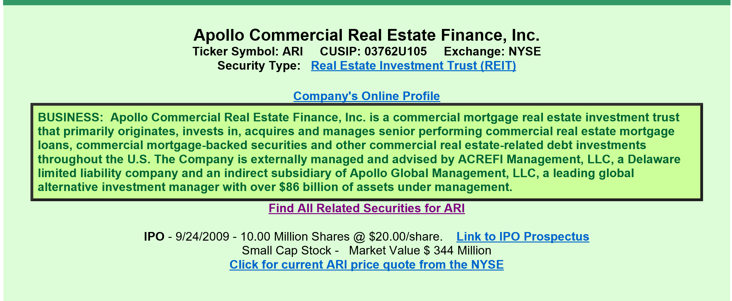 Apollo Commercial RE REIT: A View From The Perspective Of ...