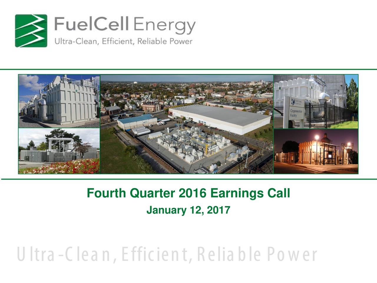 FuelCell Energy, Inc. 2016 Q4 Results Earnings Call Slides